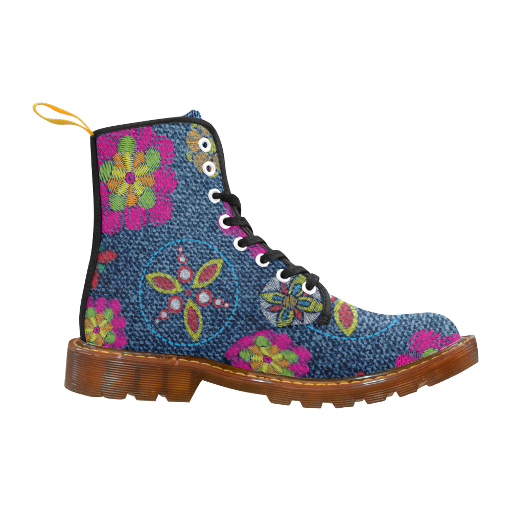 flower jeans Martin Boots For Women Model 1203H