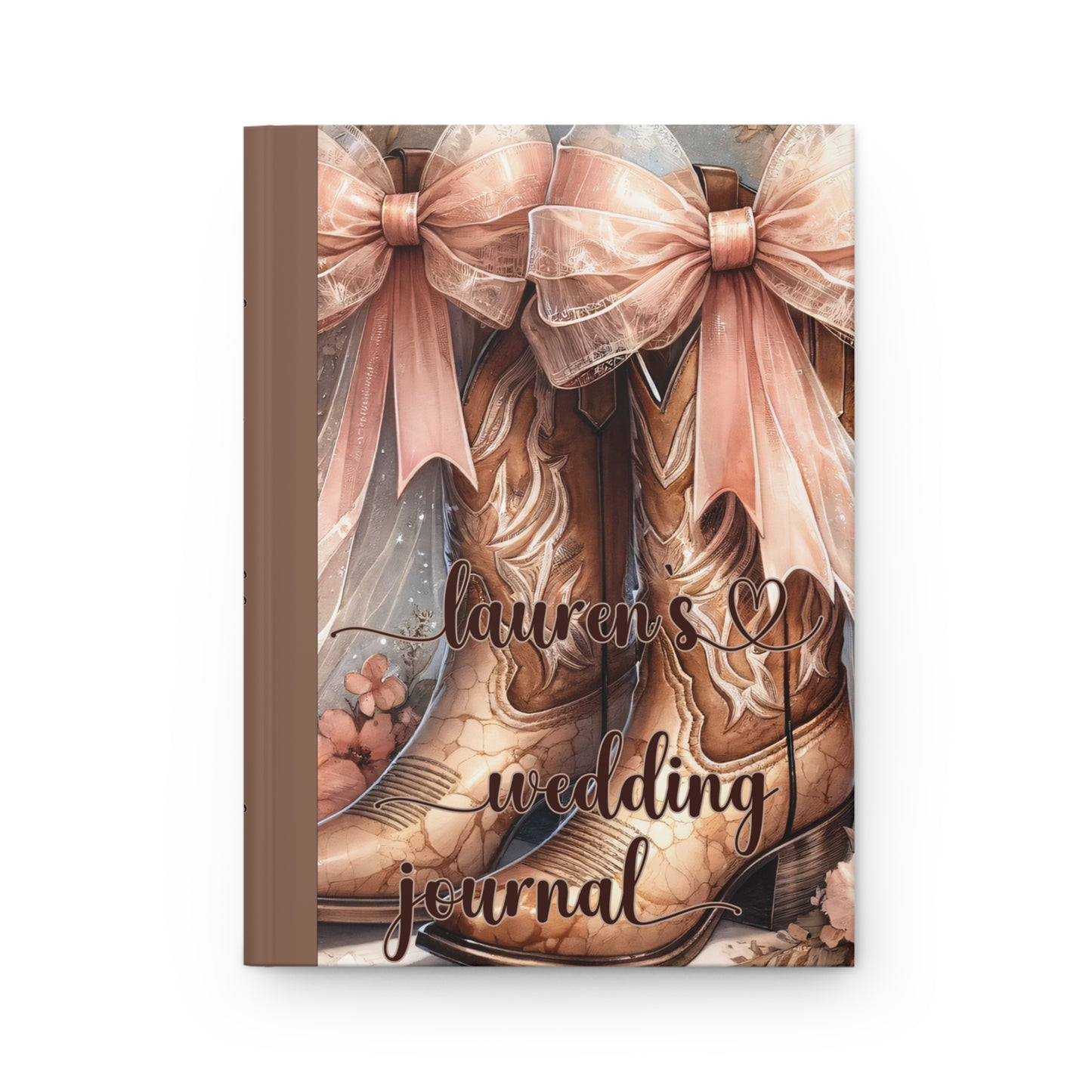 Personalised Hardcover Wedding Journal Matte, Country and Western, Country Boots, awd-1771