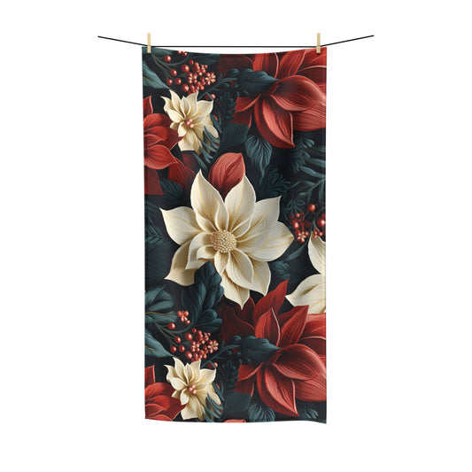 Beach Towel, Poinsettia, Polycotton Towel