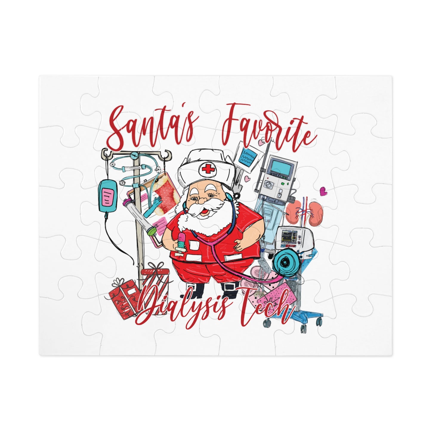 Jigsaw Puzzle, Santa's Favorite Dialysis Tech, Personalised/Non-Personalised (30, 110, 252, 500,1000-Piece)