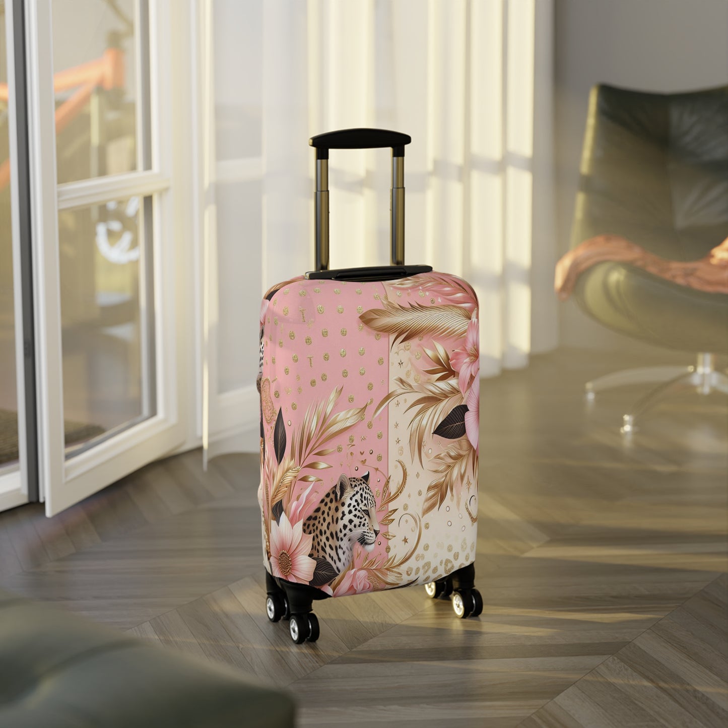 Luggage Cover, Floral Leopard, awd-3079