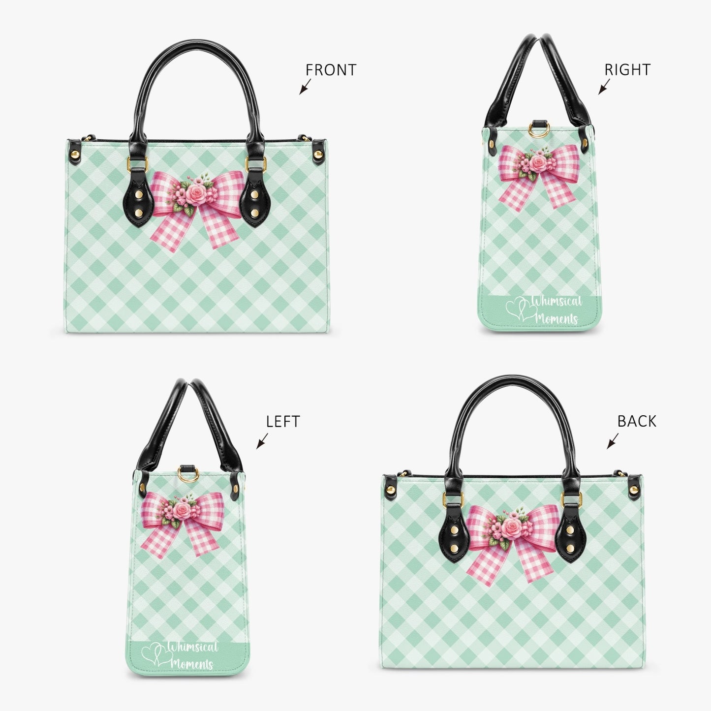 Women's Tote Bag - Rockabilly - Green Ribbon Plaid