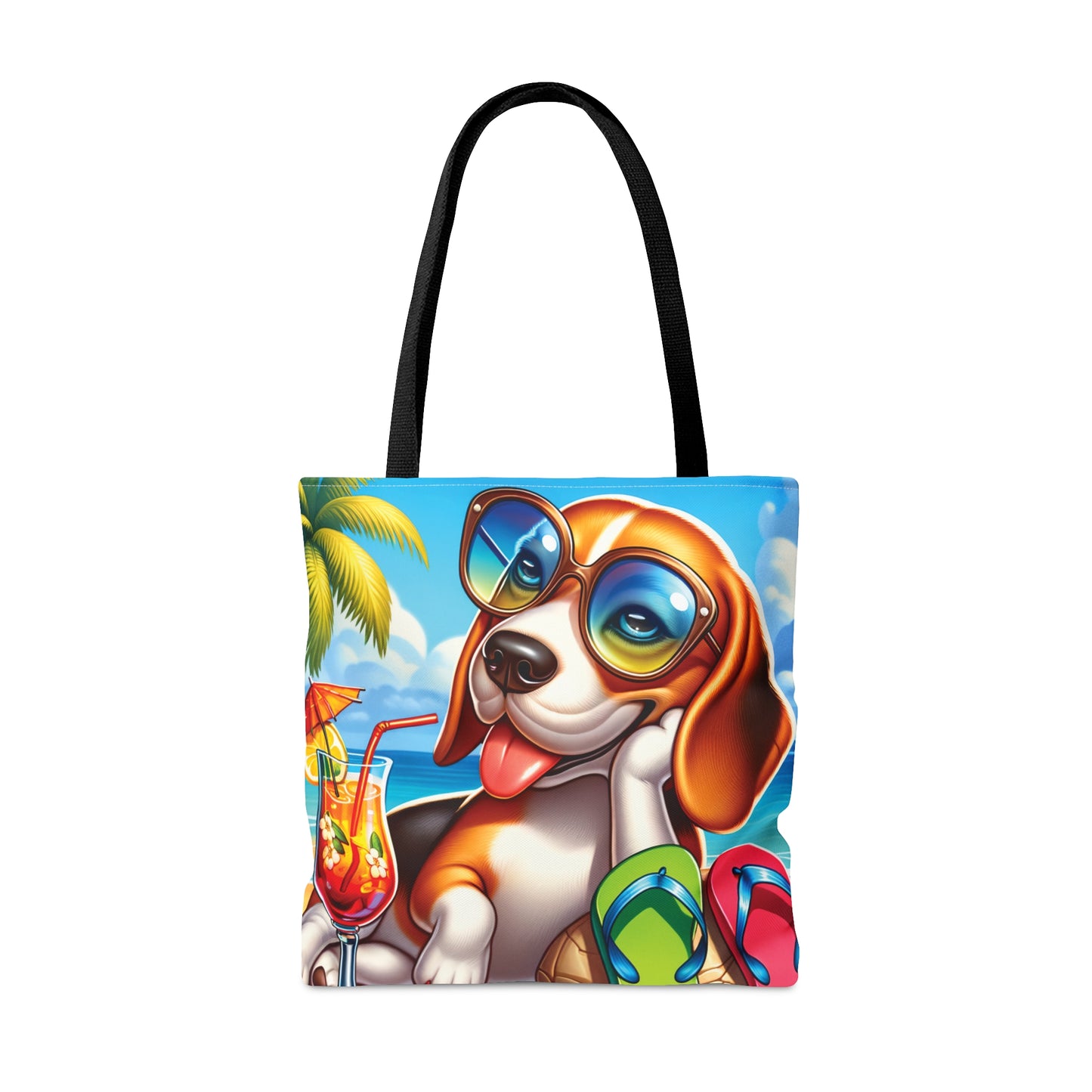 Tote Bag, Dog on Beach, Beagle, Tote bag, awd-1107