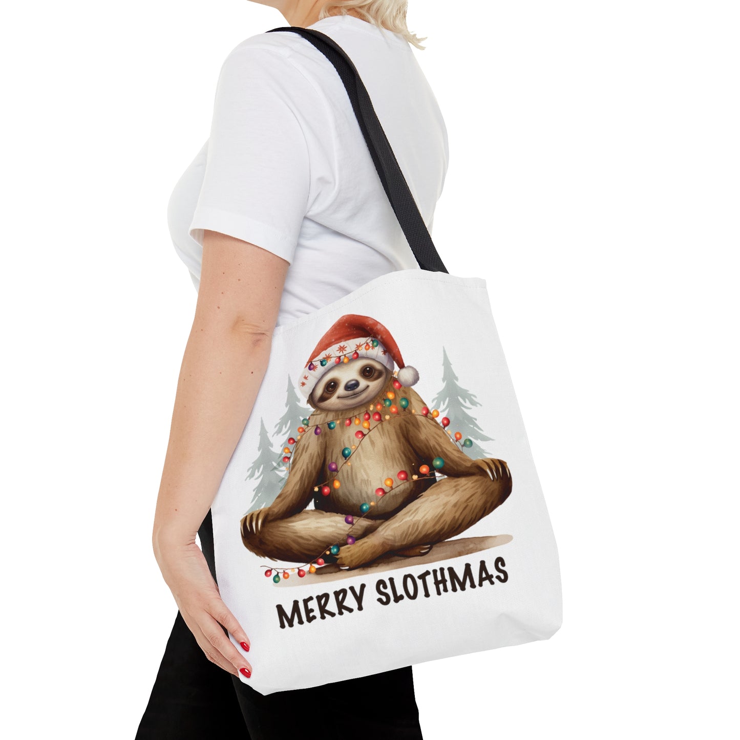 Tote Bag, Christmas, Sloth, Personalised/Non-Personalised Tote bag