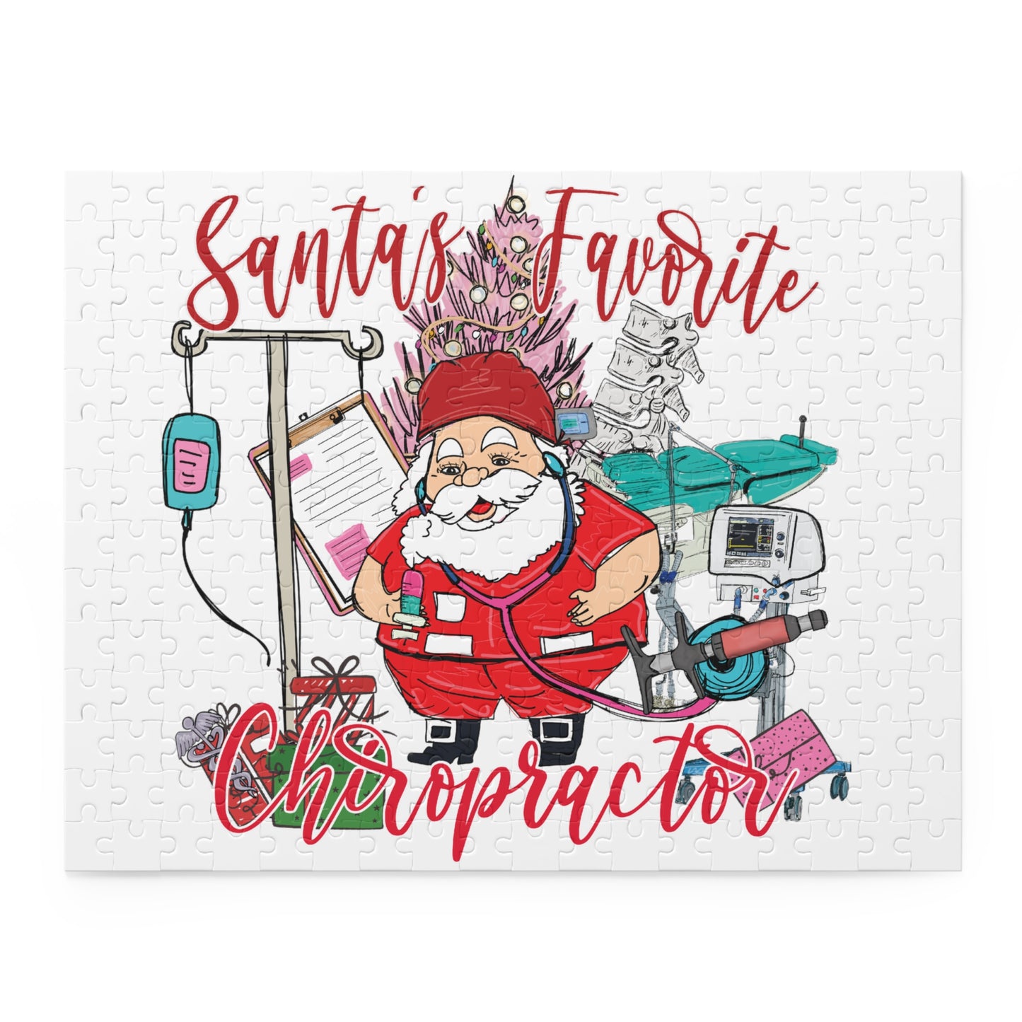 Personalised/Non-Personalised Puzzle, Santa's Favorite Chiropractor (120, 252, 500-Piece)