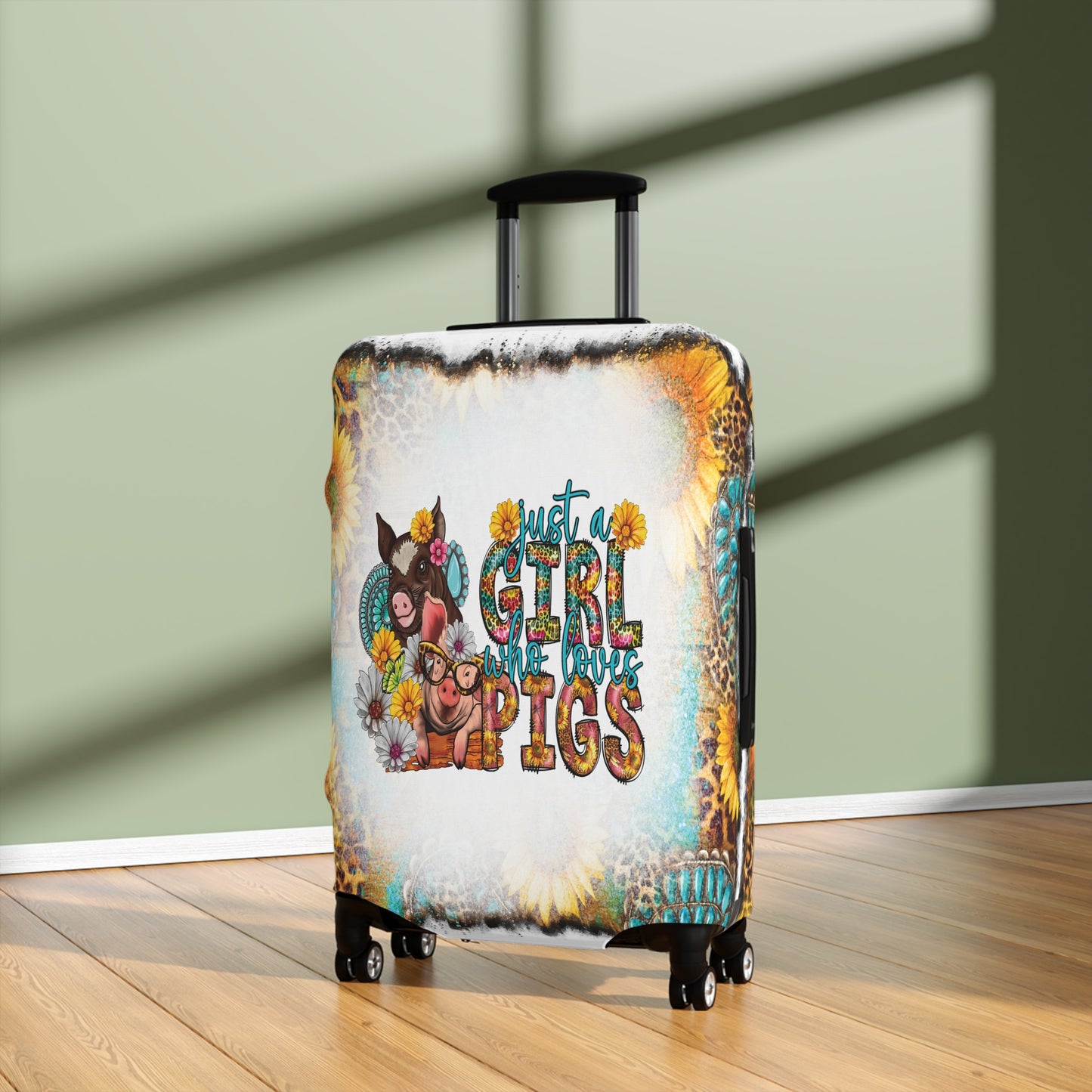 Luggage Cover, Country and Western, Just a Girl who Loves Pigs, awd-1012