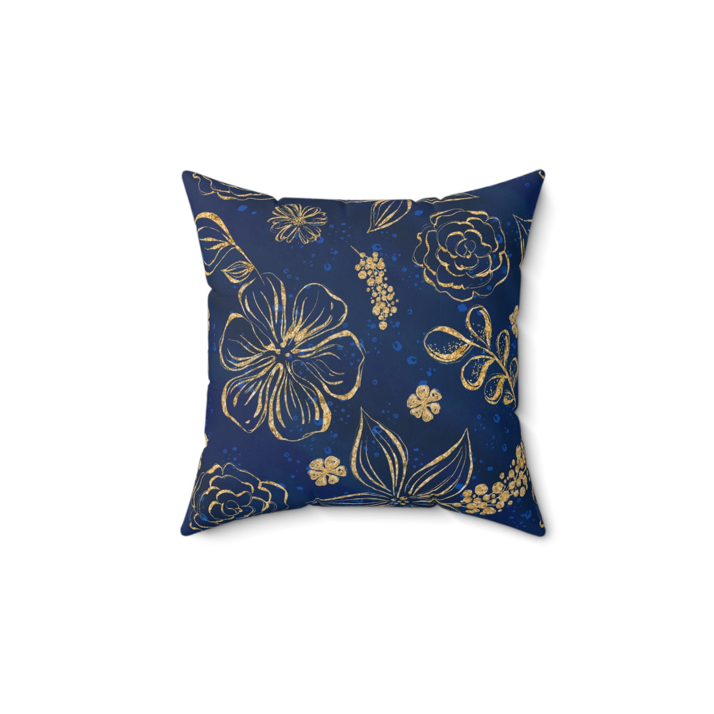 Spun Polyester Square Pillow, Floral Cushion