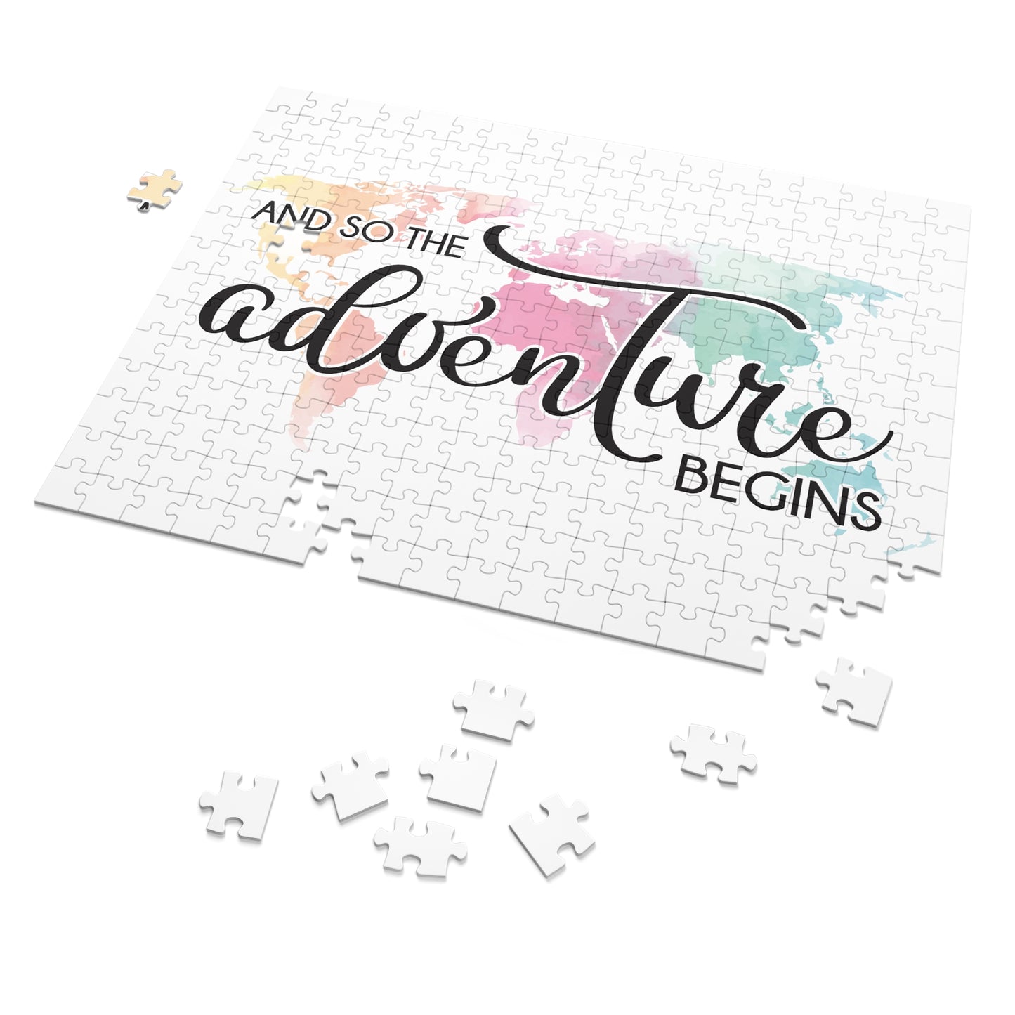 Puzzle, Travel, And so the adventure begins, Personalised/Non-Personalised (30, 110, 252, 500,1000-Piece) awd-635