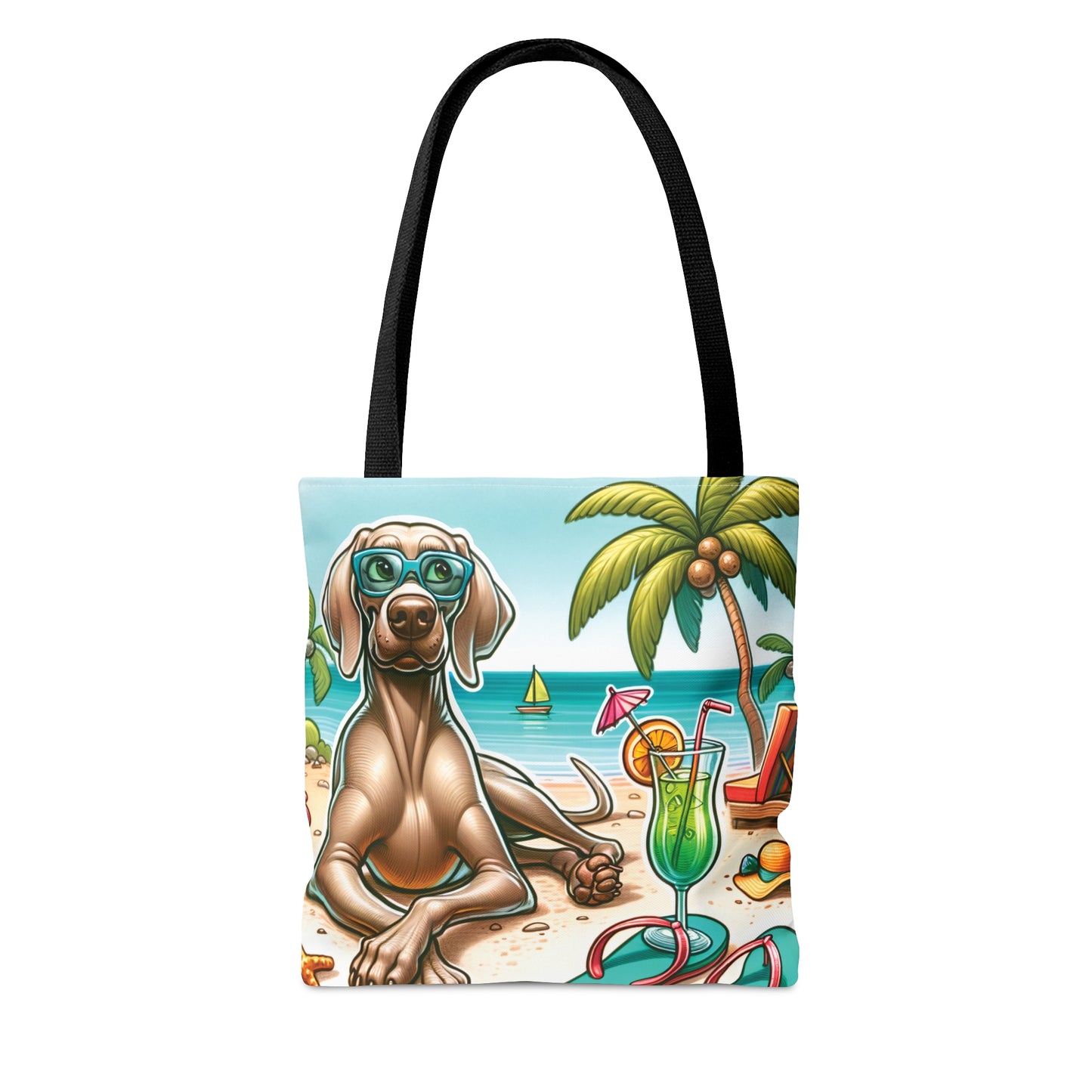 Tote Bag, Dog on Beach, Weimaraner2, Tote bag, awd-1251