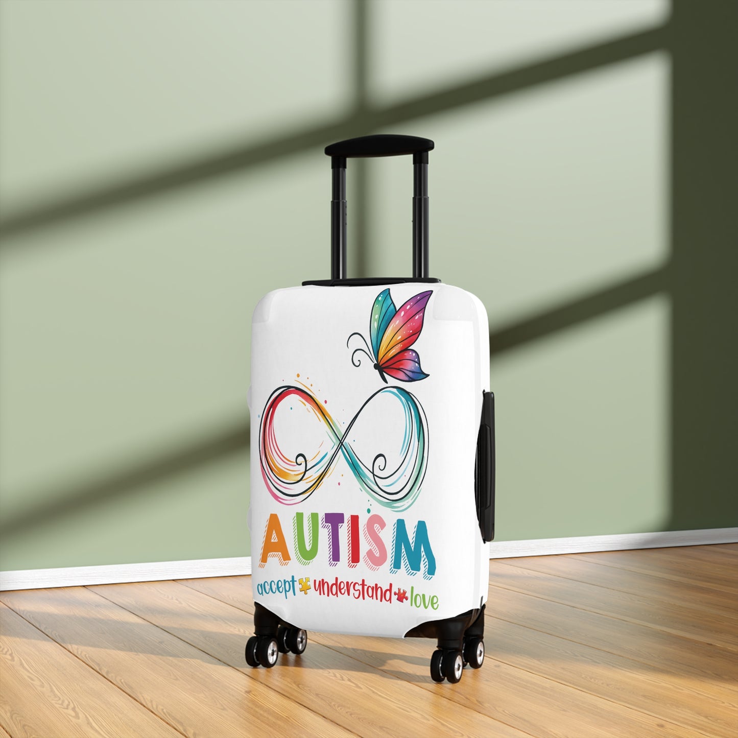 Luggage Cover, Autism, Accept, Understand, Love, awd-1074