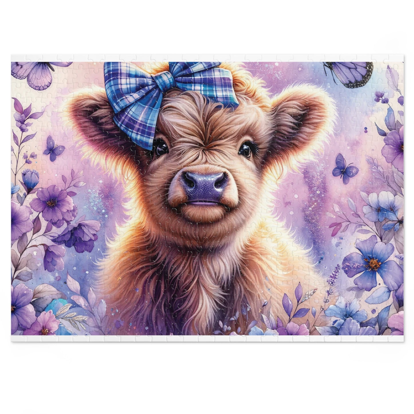 Jigsaw Puzzle, Highland Cow, Personalised/Non-Personalised (30, 110, 252, 500,1000-Piece)