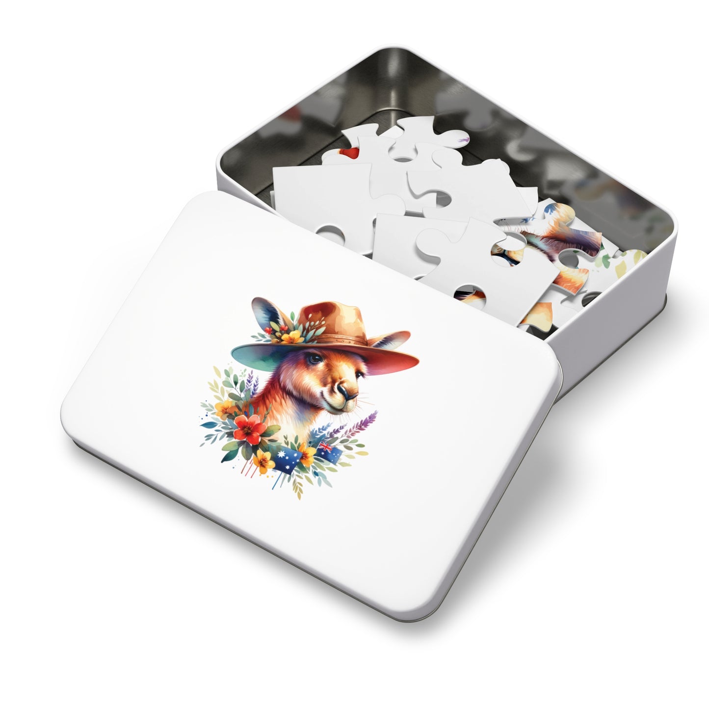 Jigsaw Puzzle in Tin, Australian Animals, Kangaroo, Personalised/Non-Personalised, awd-1315 (30, 110, 252, 500,1000-Piece)