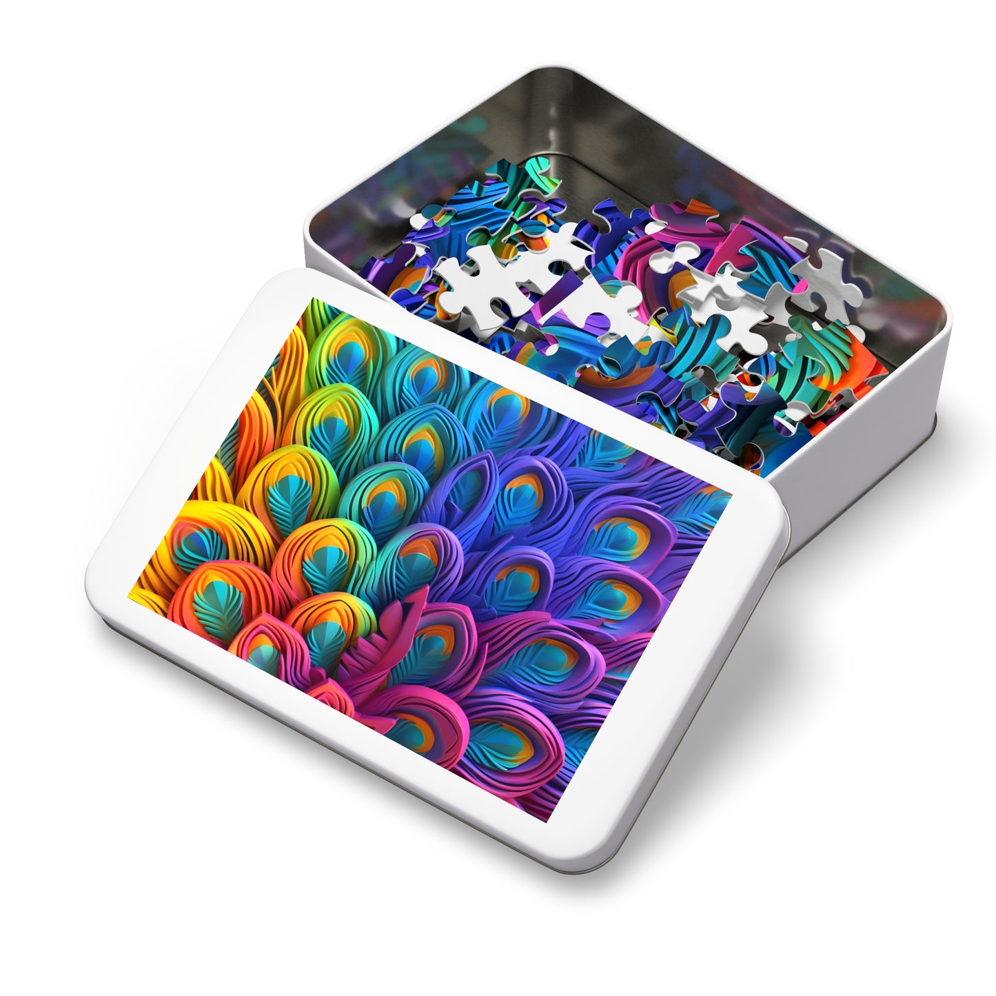 Puzzle, Peacock Feathers, Personalised/Non-Personalised (30, 110, 252, 500,1000-Piece) awd-574