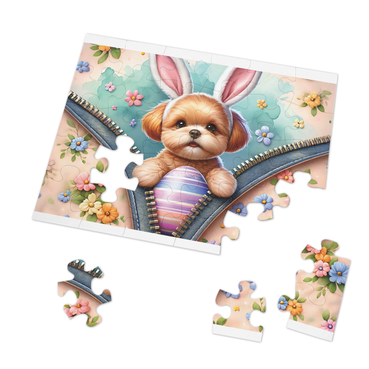 Jigsaw Puzzle, Easter, Dog with Bunny Ears, Personalised/Non-Personalised (30, 110, 252, 500,1000-Piece)