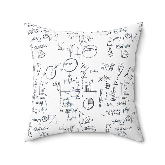 Spun Polyester Square Pillow, Scientific Cushion