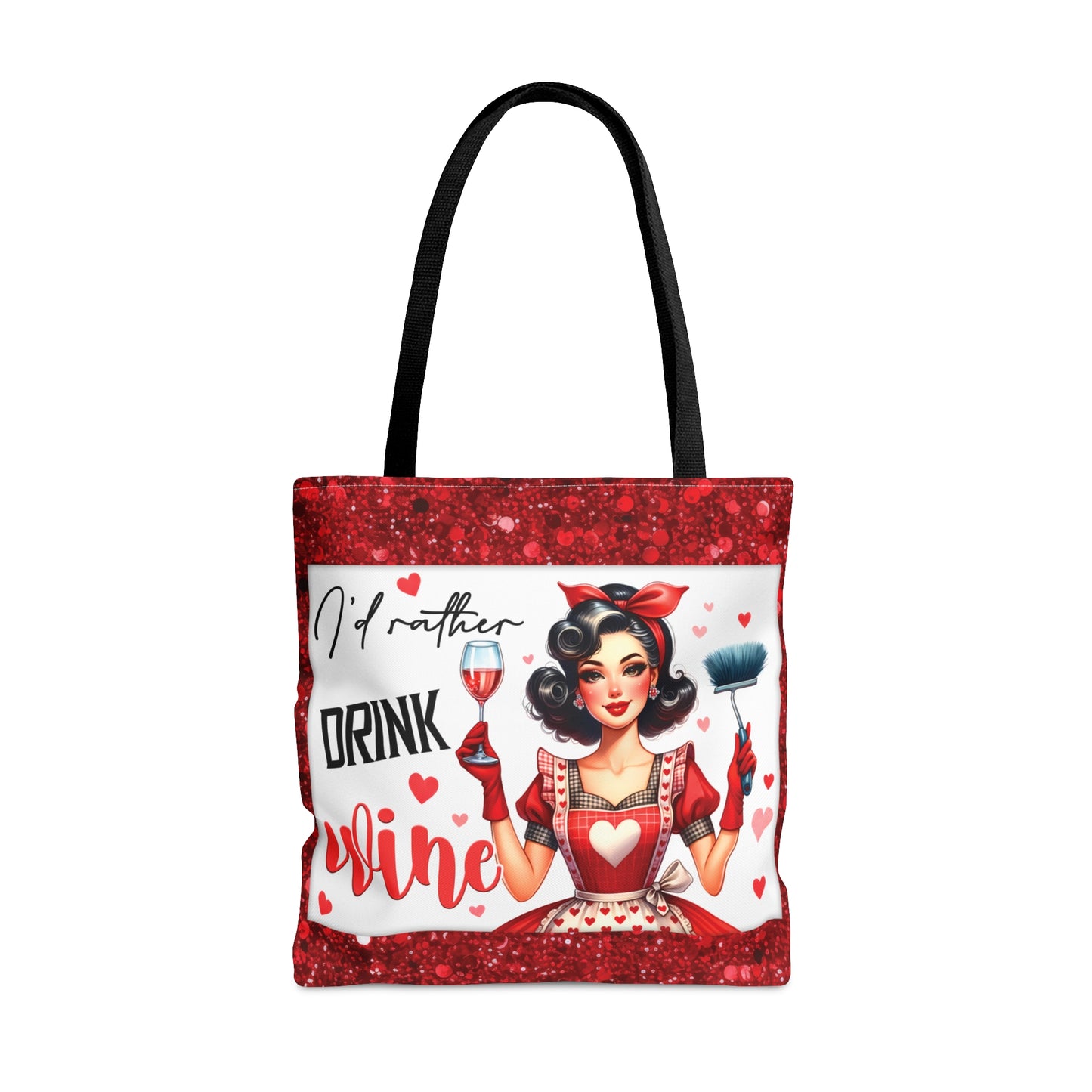 Tote Bag, Retro, I'd Rather Drink Wine