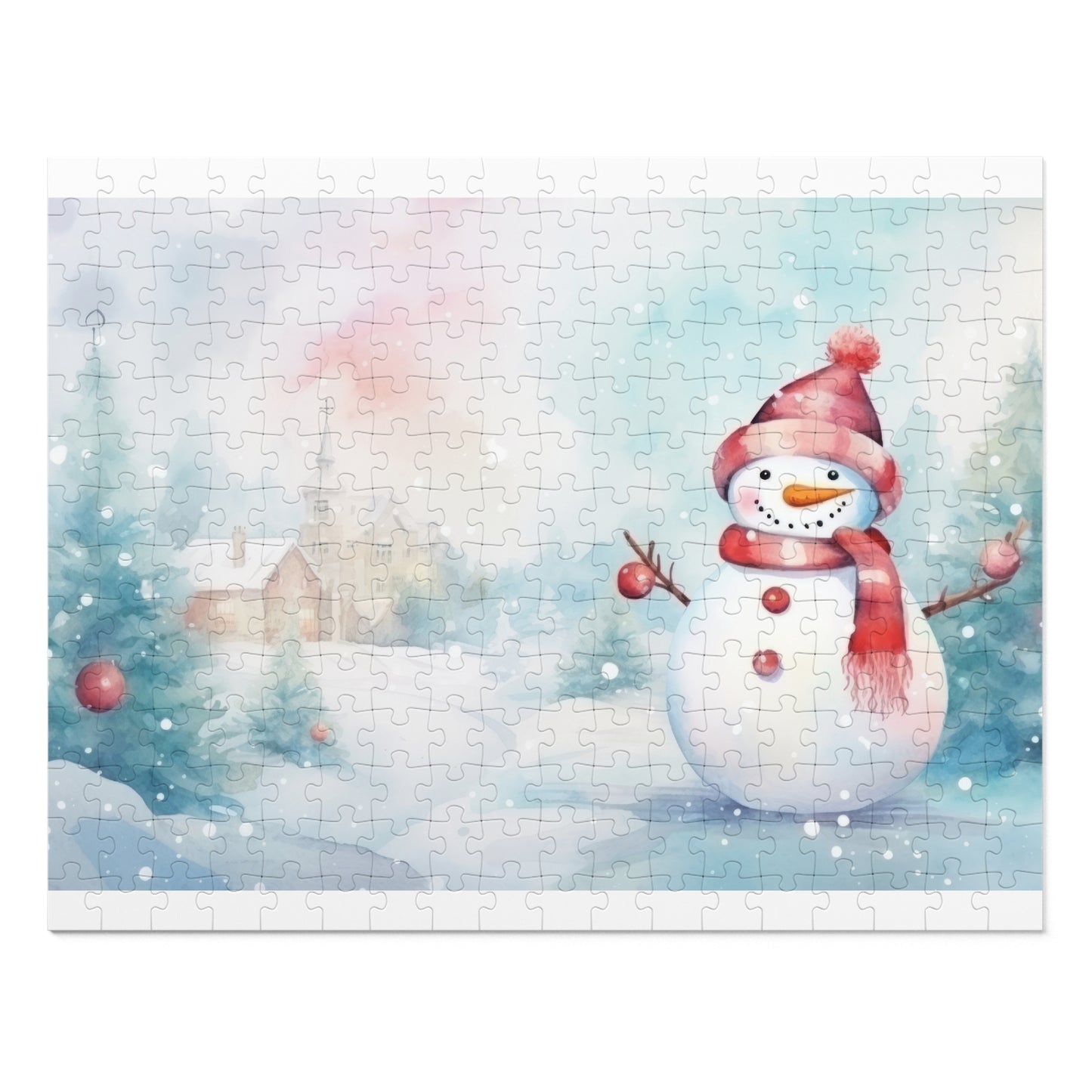 Puzzle, Christmas Snowman, Personalised/Non-Personalised (30, 110, 252, 500,1000-Piece)