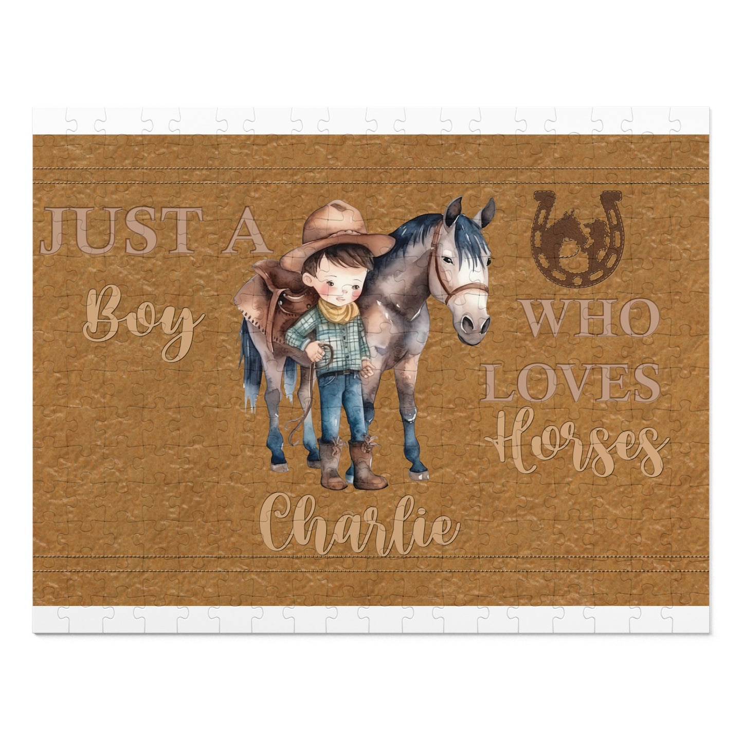 Jigsaw Puzzle, Western, Just aBoy Who Loves Horses, Personalised/Non-Personalised (30, 110, 252, 500,1000-Piece)