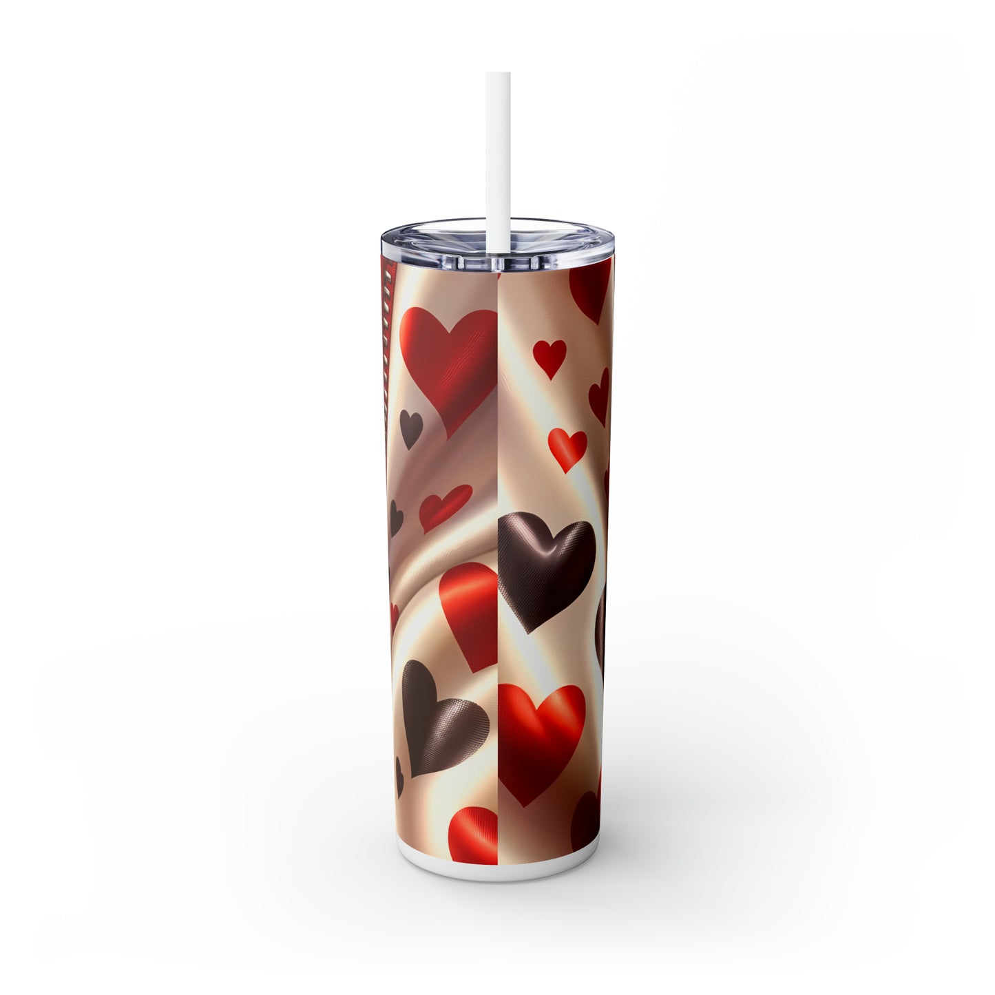 Skinny Tumbler with Straw, 20oz, Cat, Valentines Day, awd-903