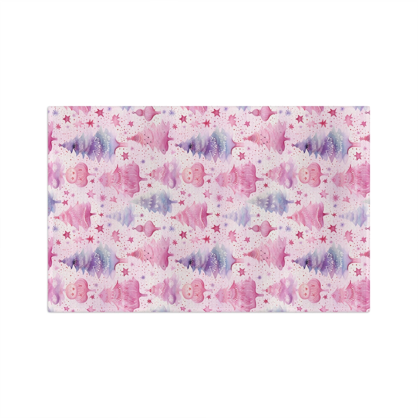 Microfiber Tea Towel, Pink Christmas Trees