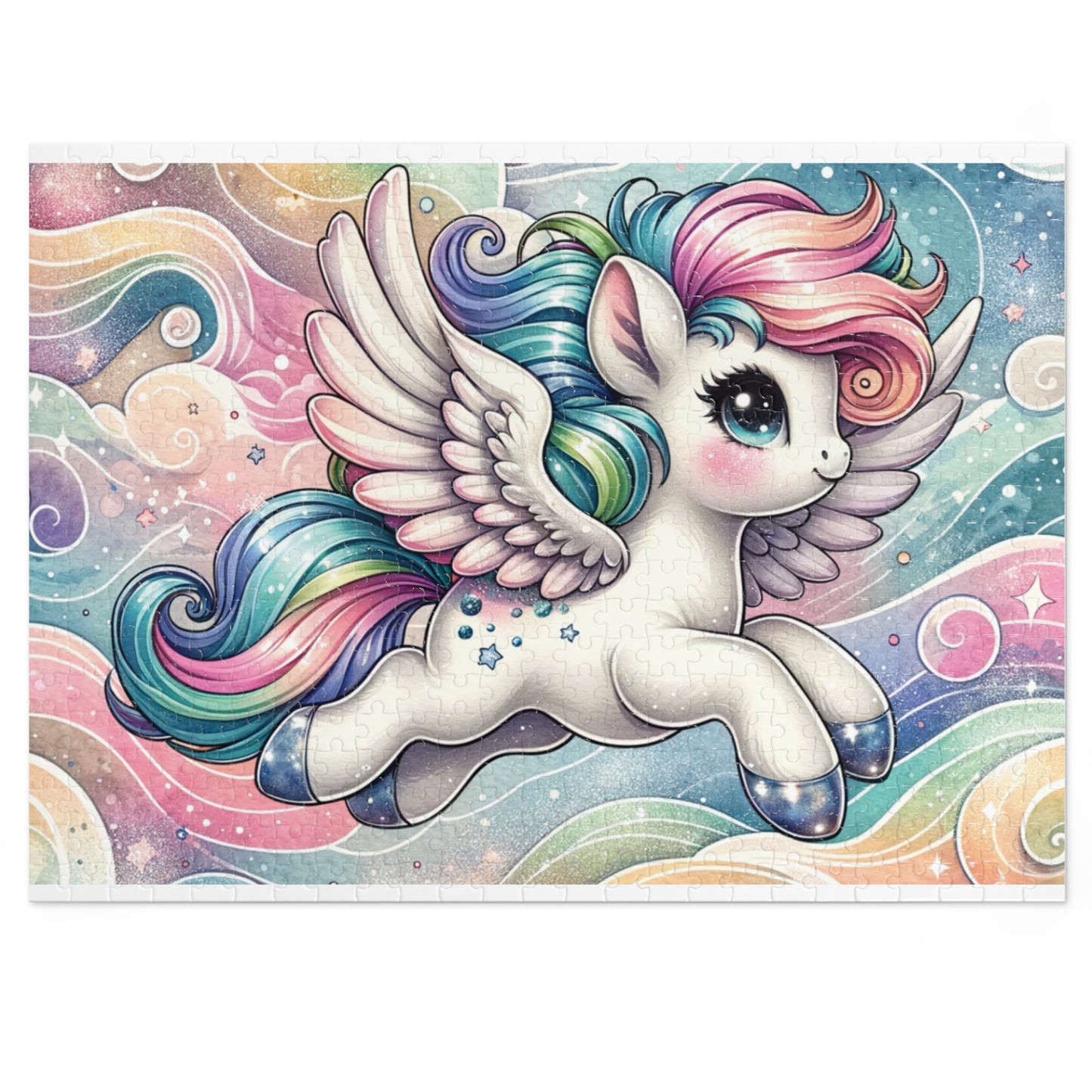 Puzzle, Rainbow Unicorn, Personalised/Non-Personalised (30, 110, 252, 500,1000-Piece) awd-645