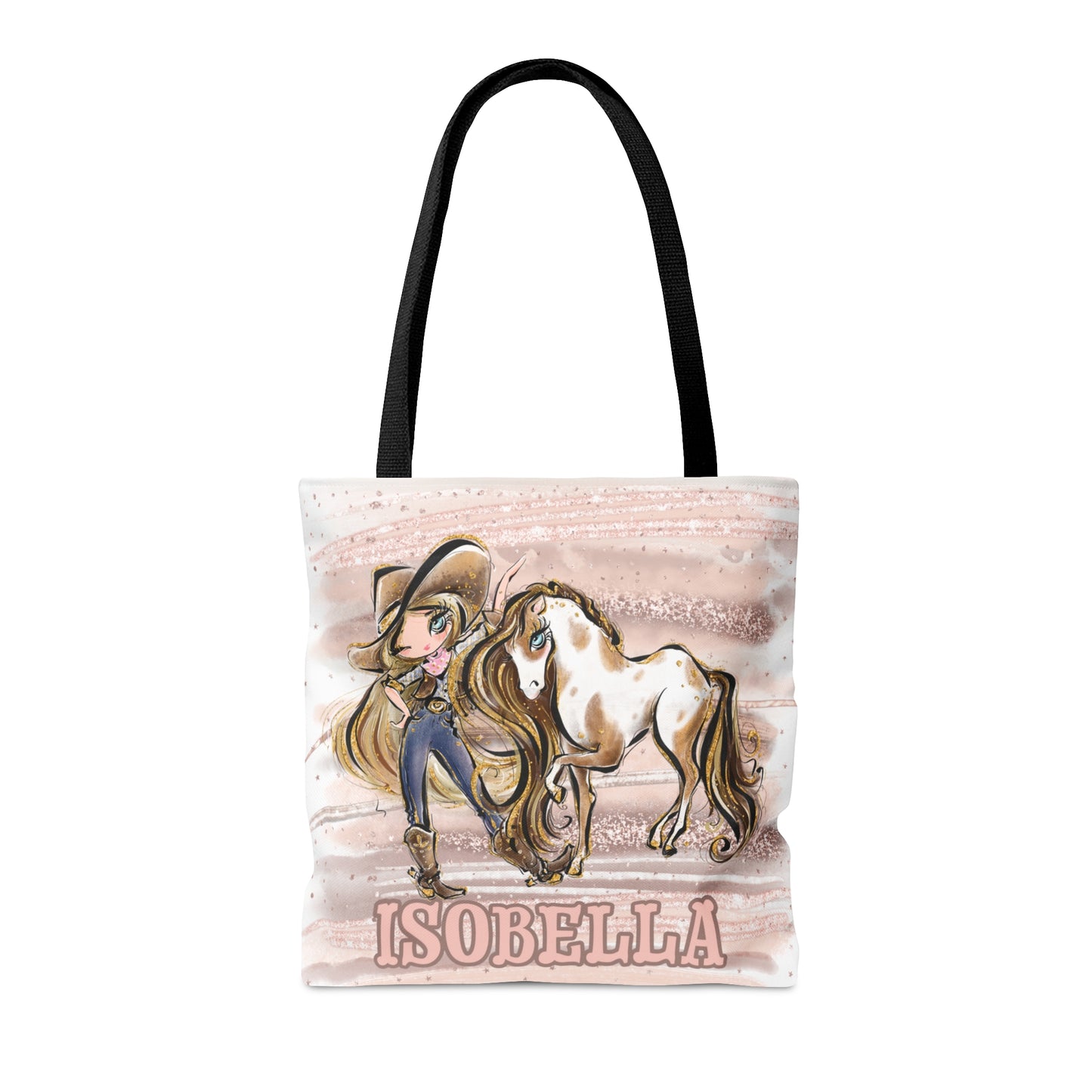 Personalised Tote Bag, Cowgirl & Horse, Blonde Hair, Blue Eyes, Tote bag