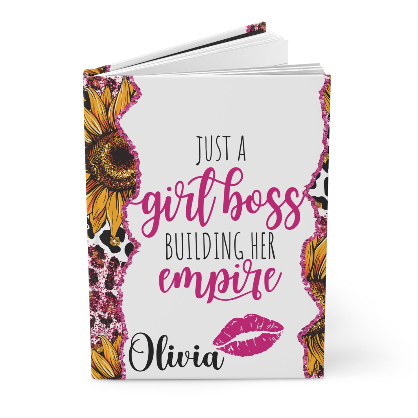 Personalised Hardcover Journal Matte, Just a Girl Boss building her empire, awd-1696