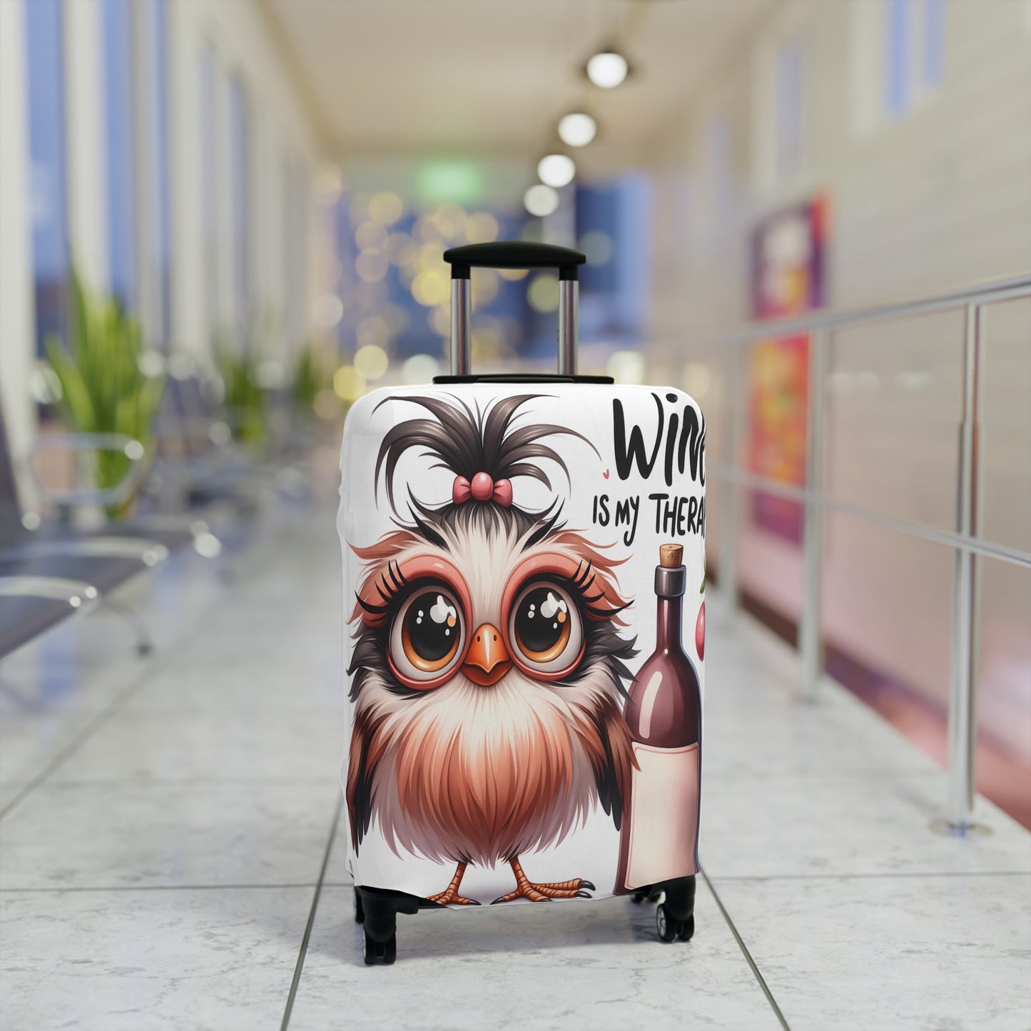 Luggage Cover, Wine Bird, Wine is my Therapy, awd-00033