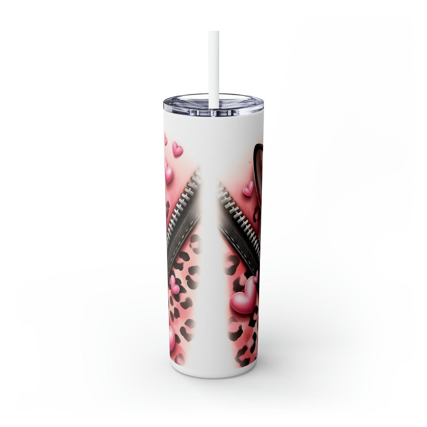 Skinny Tumbler with Straw, 20oz, Fox, Valentines Day, awd-770