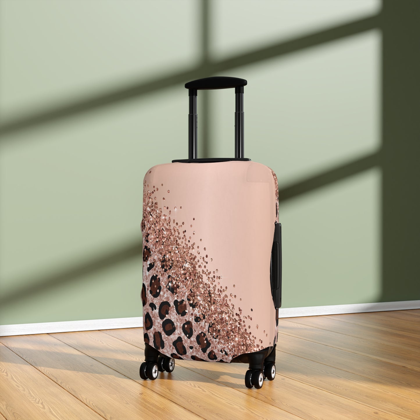 Luggage Cover, Leopard Print, Rose Gold, awd-1659