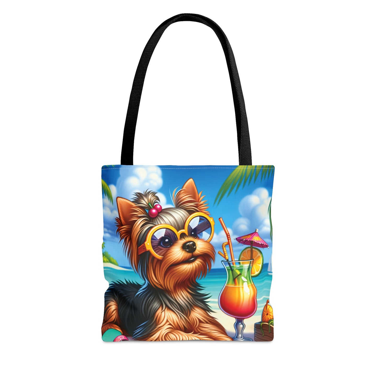 Tote Bag, Dog on Beach, Yorkshire Terrier, Tote bag,  awd-1254