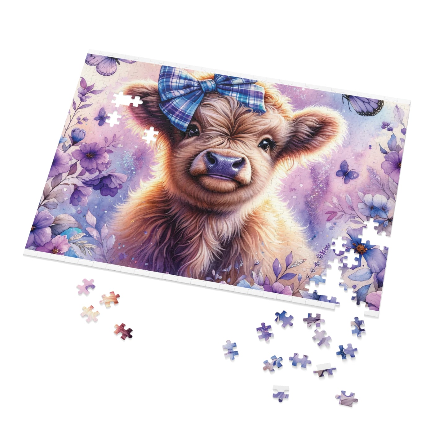 Jigsaw Puzzle, Highland Cow, Personalised/Non-Personalised (30, 110, 252, 500,1000-Piece)