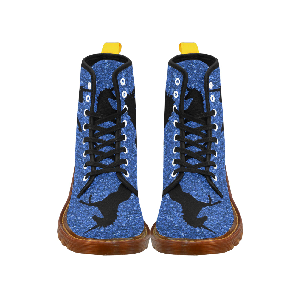 unicorn on blue glitter honey Martin Boots For Men Model 1203H