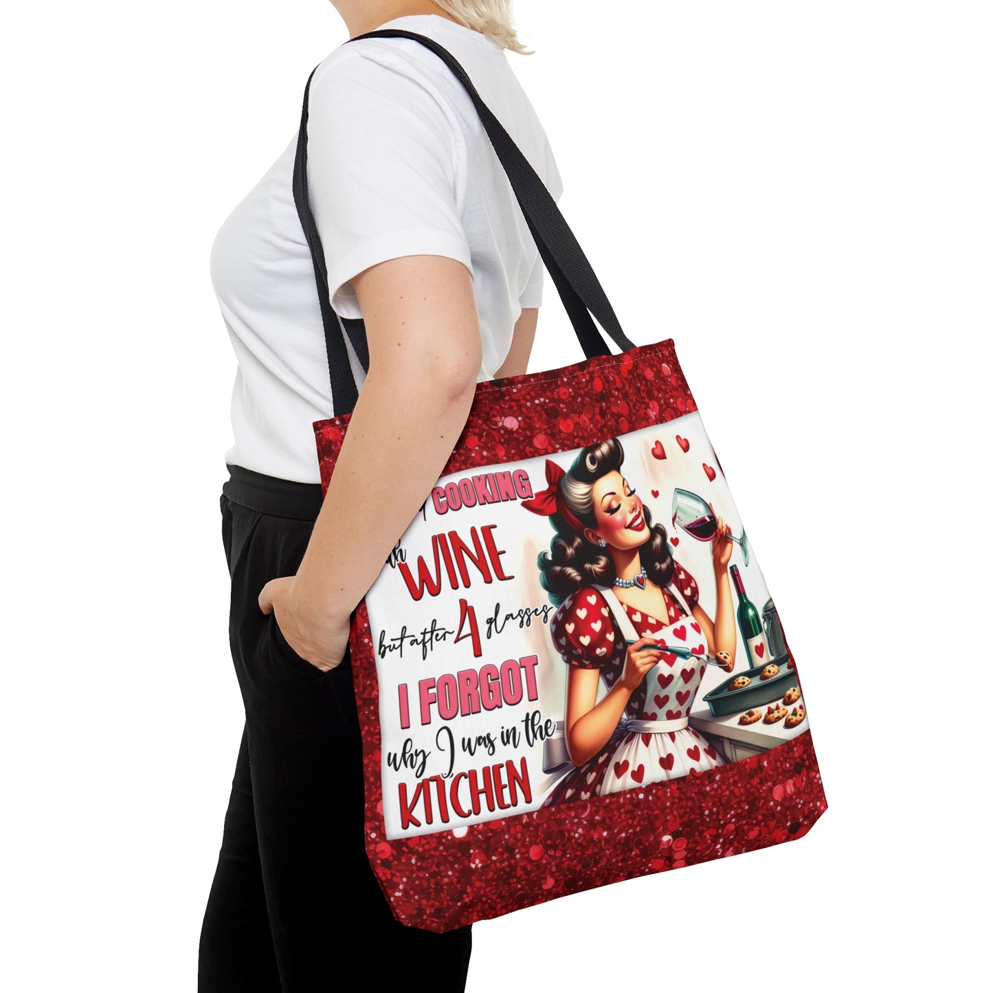 Tote Bag, Retro, I tried cooking with Wine but after 4 Glasses I forget why I was in the Kitchen