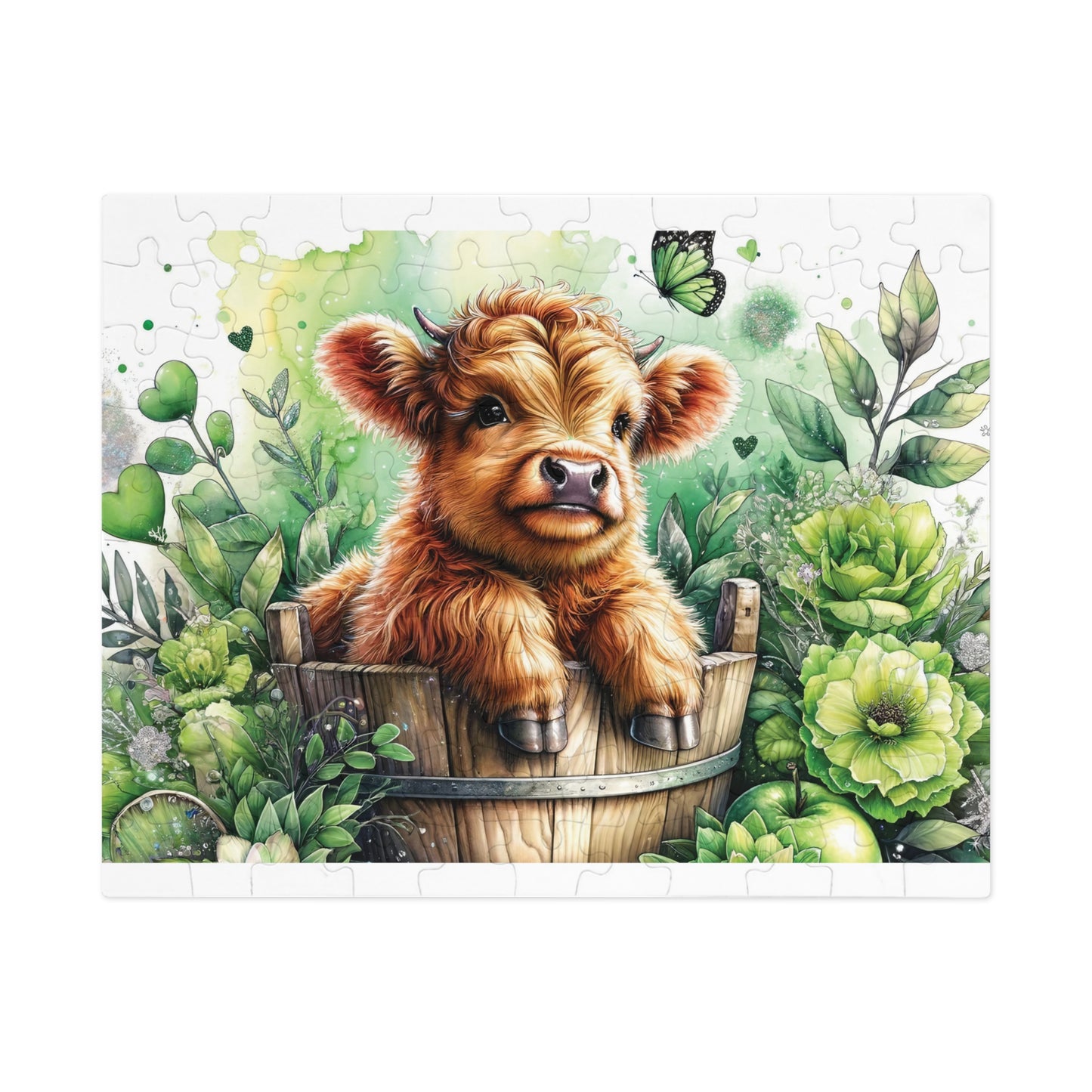 Jigsaw Puzzle, Highland Cow, Personalised/Non-Personalised (30, 110, 252, 500,1000-Piece)