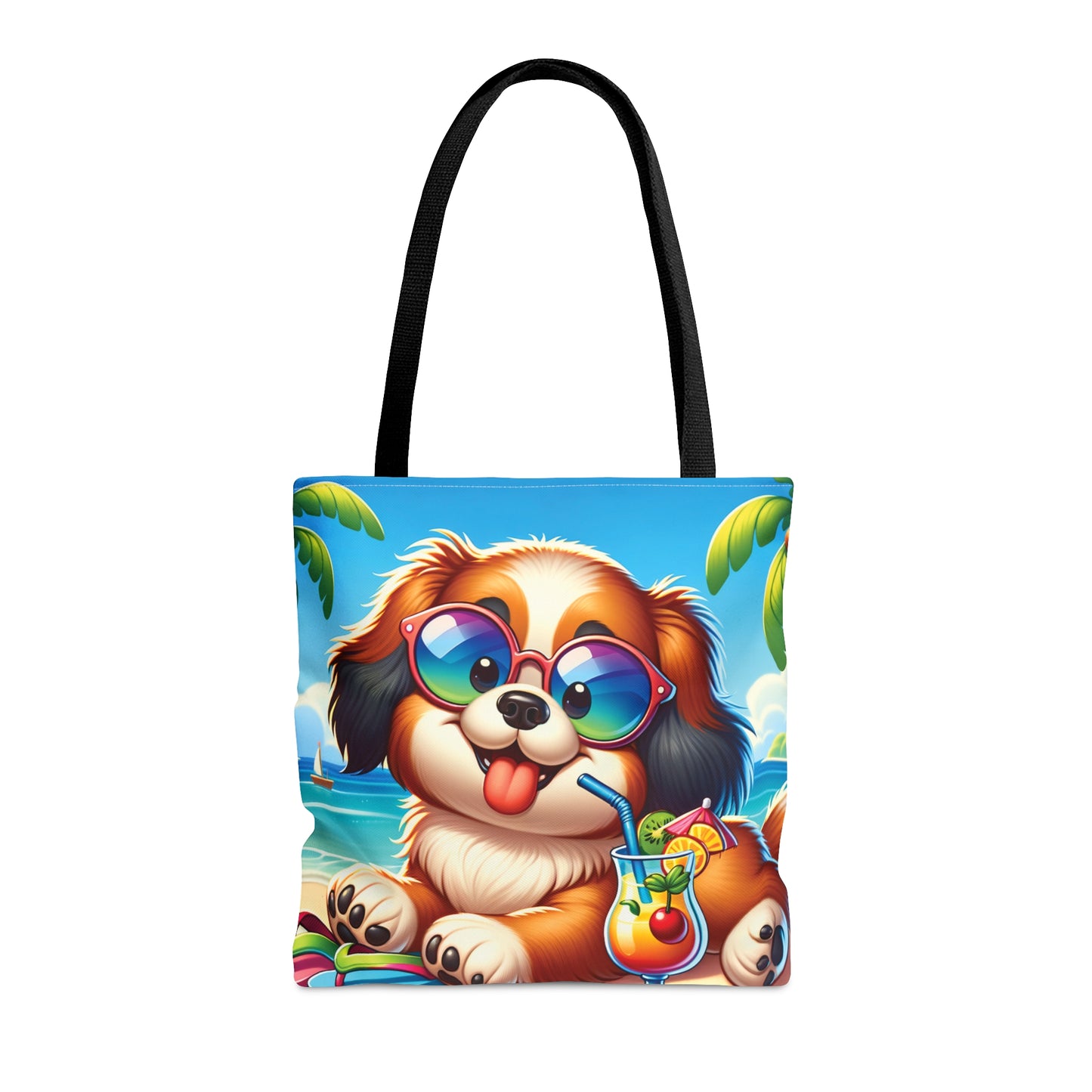 Tote Bag, Dog on Beach, Tibetan Spaniel, Tote bag, awd-1252