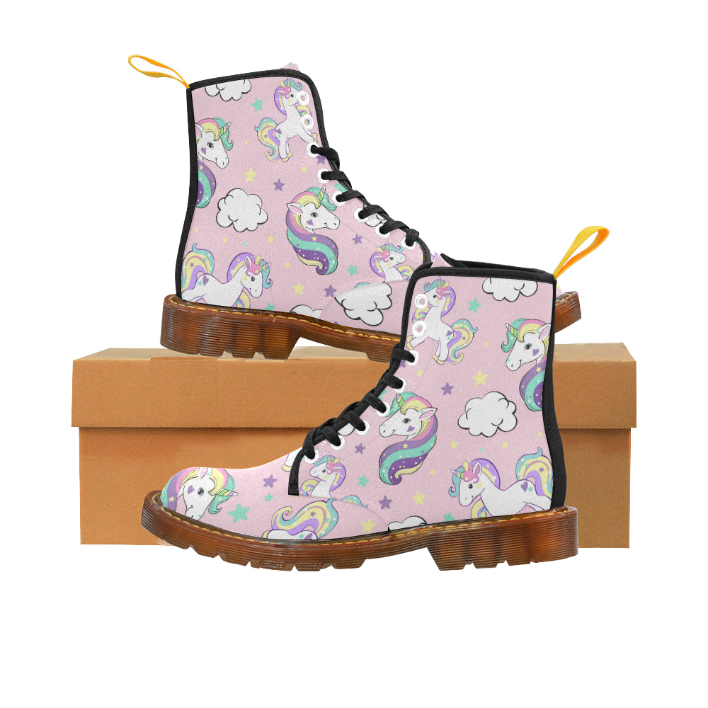 Martin Boots For Women Beautiful unicorns and clouds