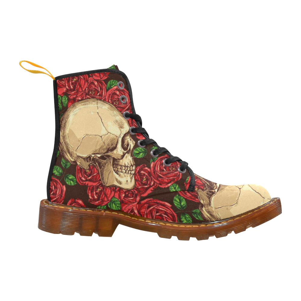 skull with rose Martin Boots For Women Model 1203H