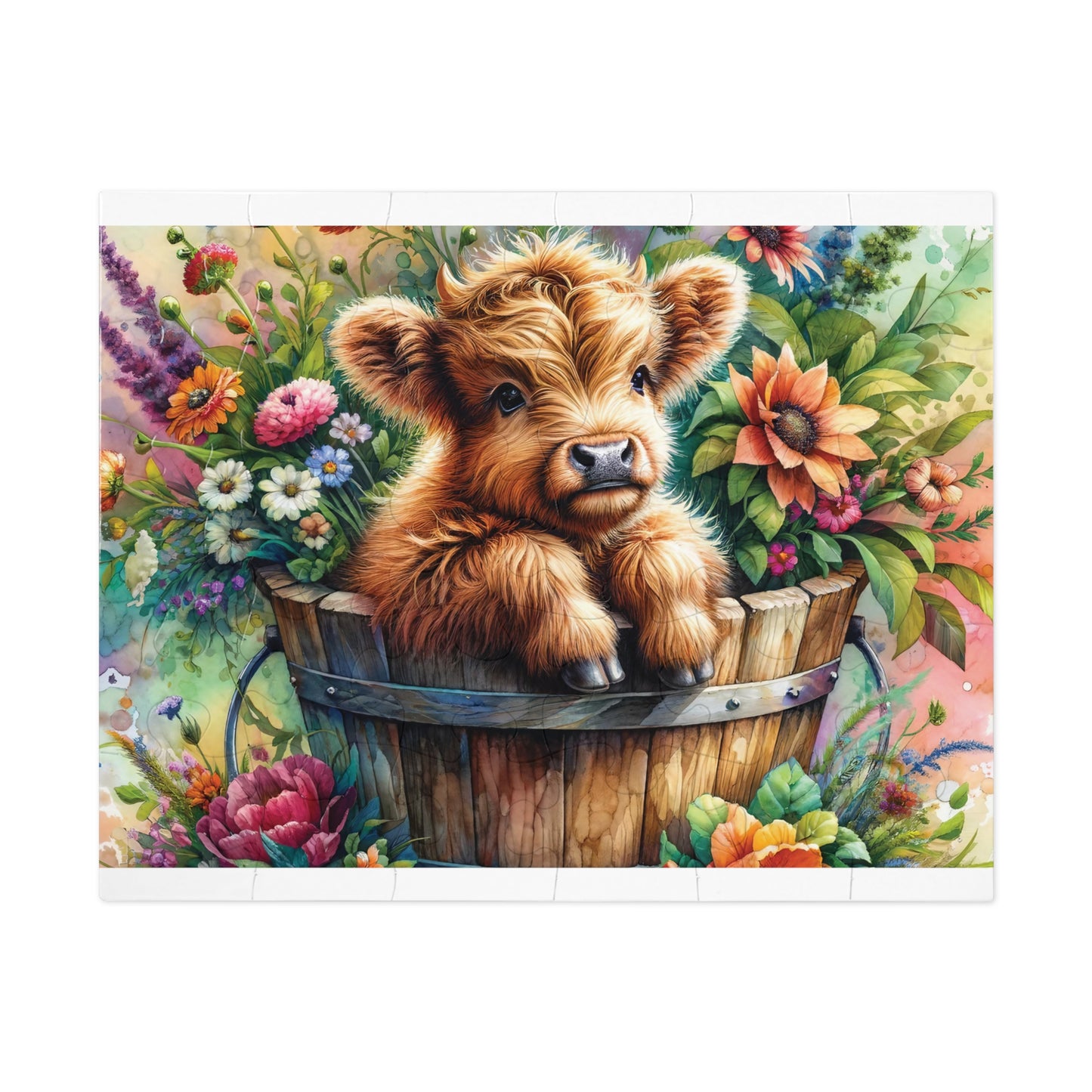 Jigsaw Puzzle, Highland Cow, Personalised/Non-Personalised (30, 110, 252, 500,1000-Piece)