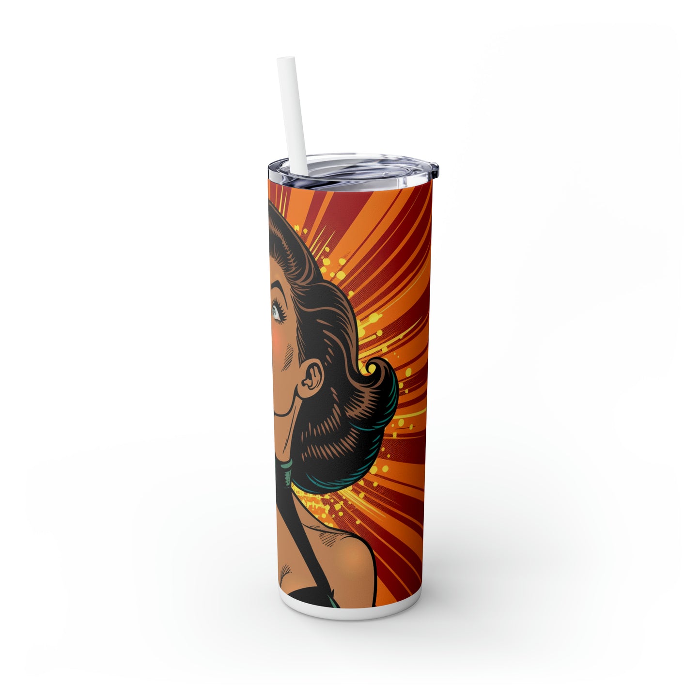 Skinny Tumbler with Straw, 20oz, Pop Art