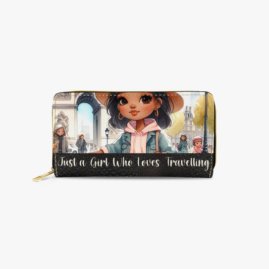 Long Type Zipper Purse - Just a Girl Who Loves Travelling