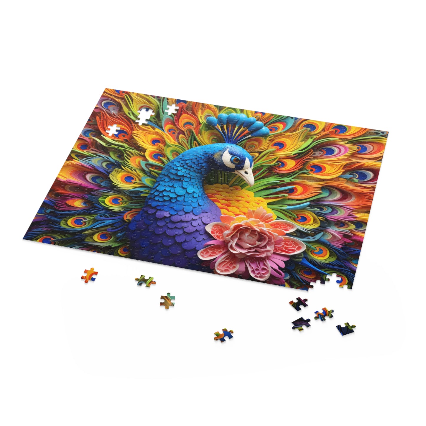 Personalised/Non-Personalised Puzzle, Peacock (120, 252, 500-Piece)