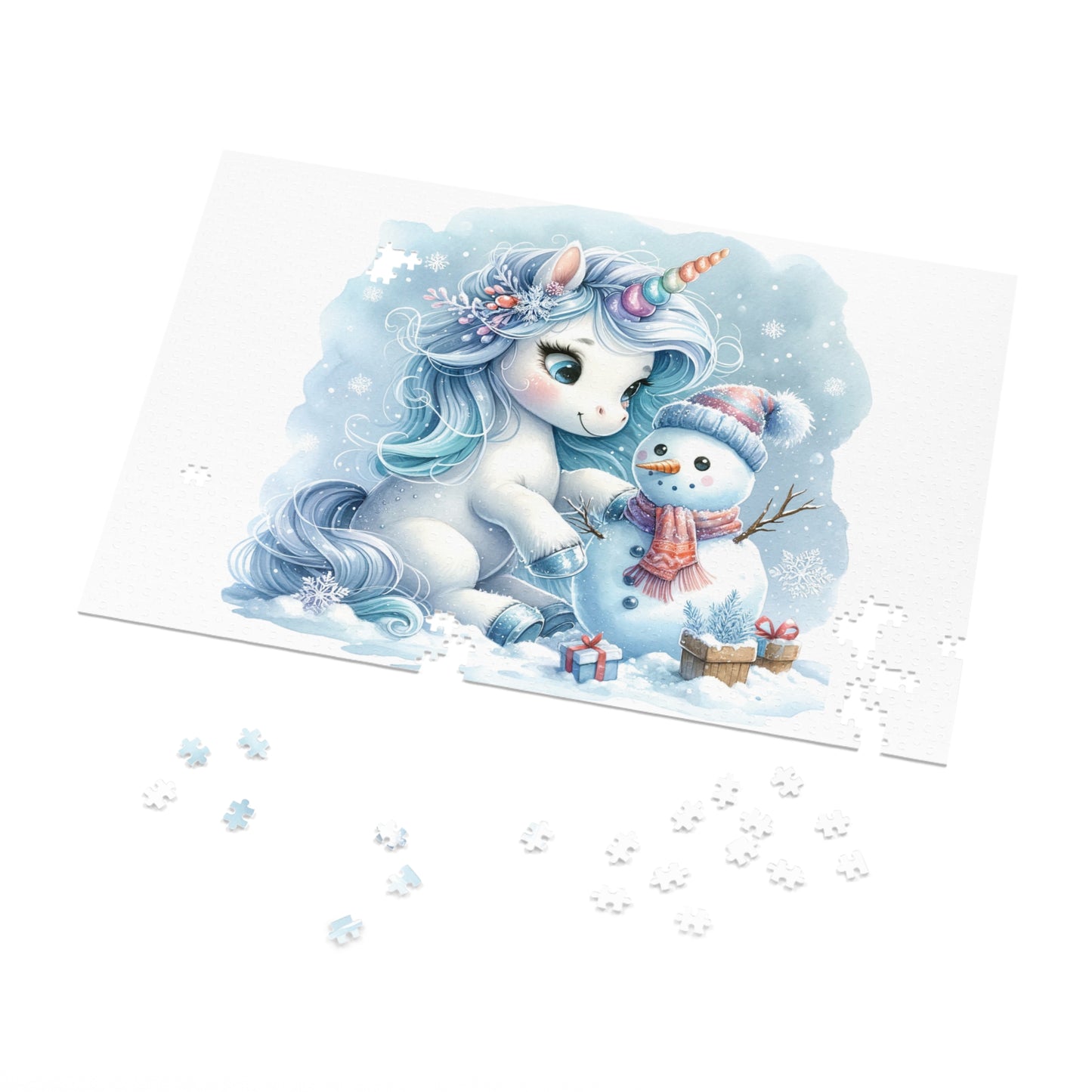 Jigsaw Puzzle, Christmas, Unicorn, Personalised/Non-Personalised (30, 110, 252, 500,1000-Piece)