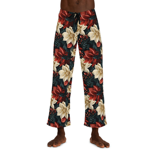 Men's Pajama Pants, Poinsettia, Sleepwear Bottoms