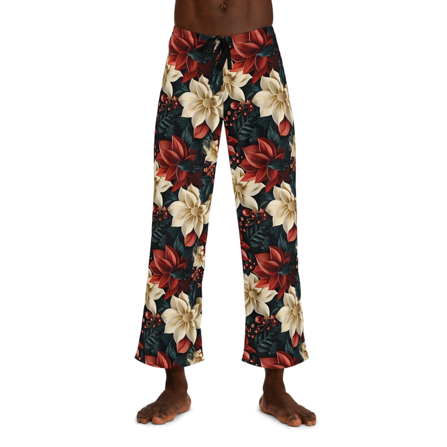 Men's Pajama Pants, Poinsettia, Sleepwear Bottoms