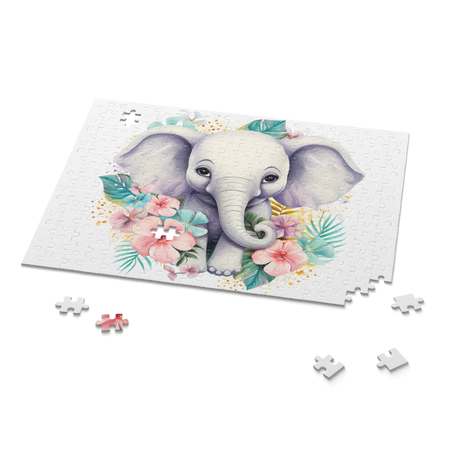 Personalised/Non-Personalised Puzzle, Elephant (120, 252, 500-Piece)