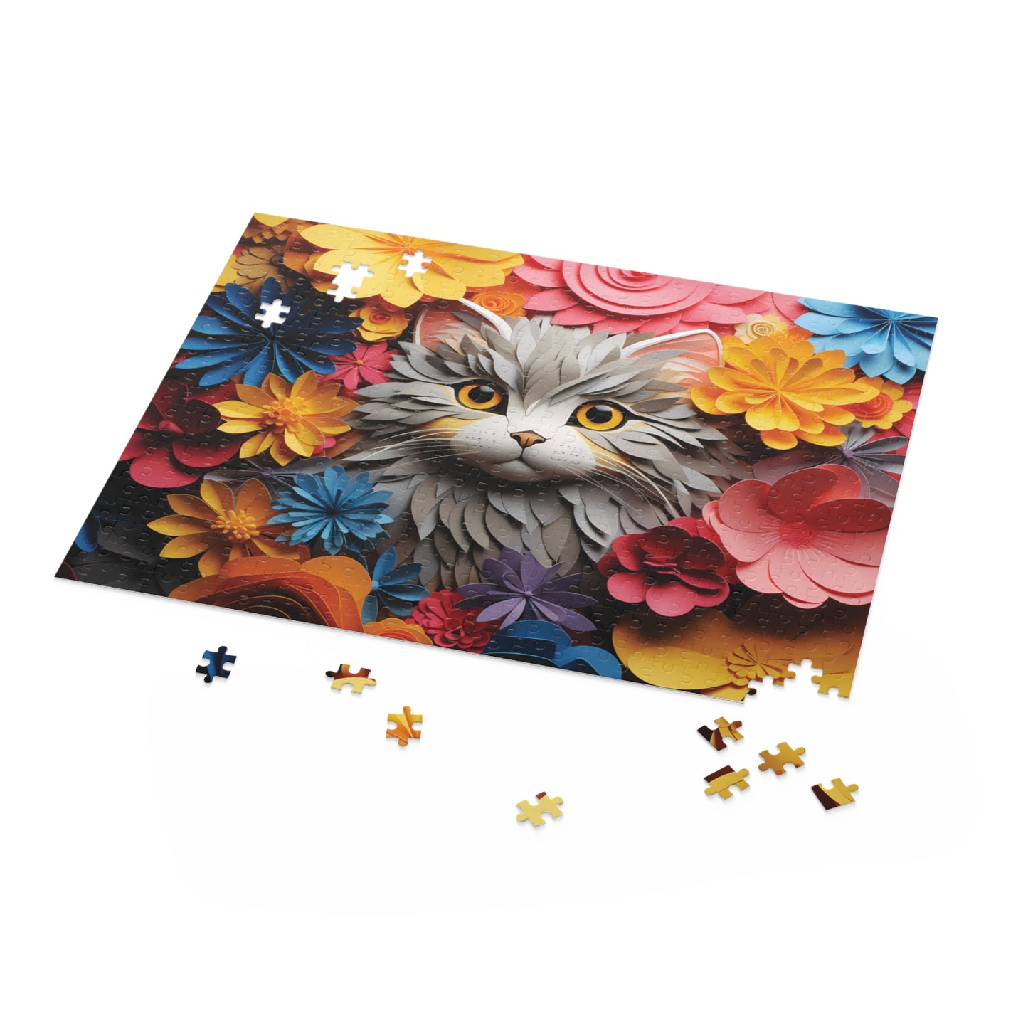 Personalised/Non-Personalised Puzzle, Cat (120, 252, 500-Piece)