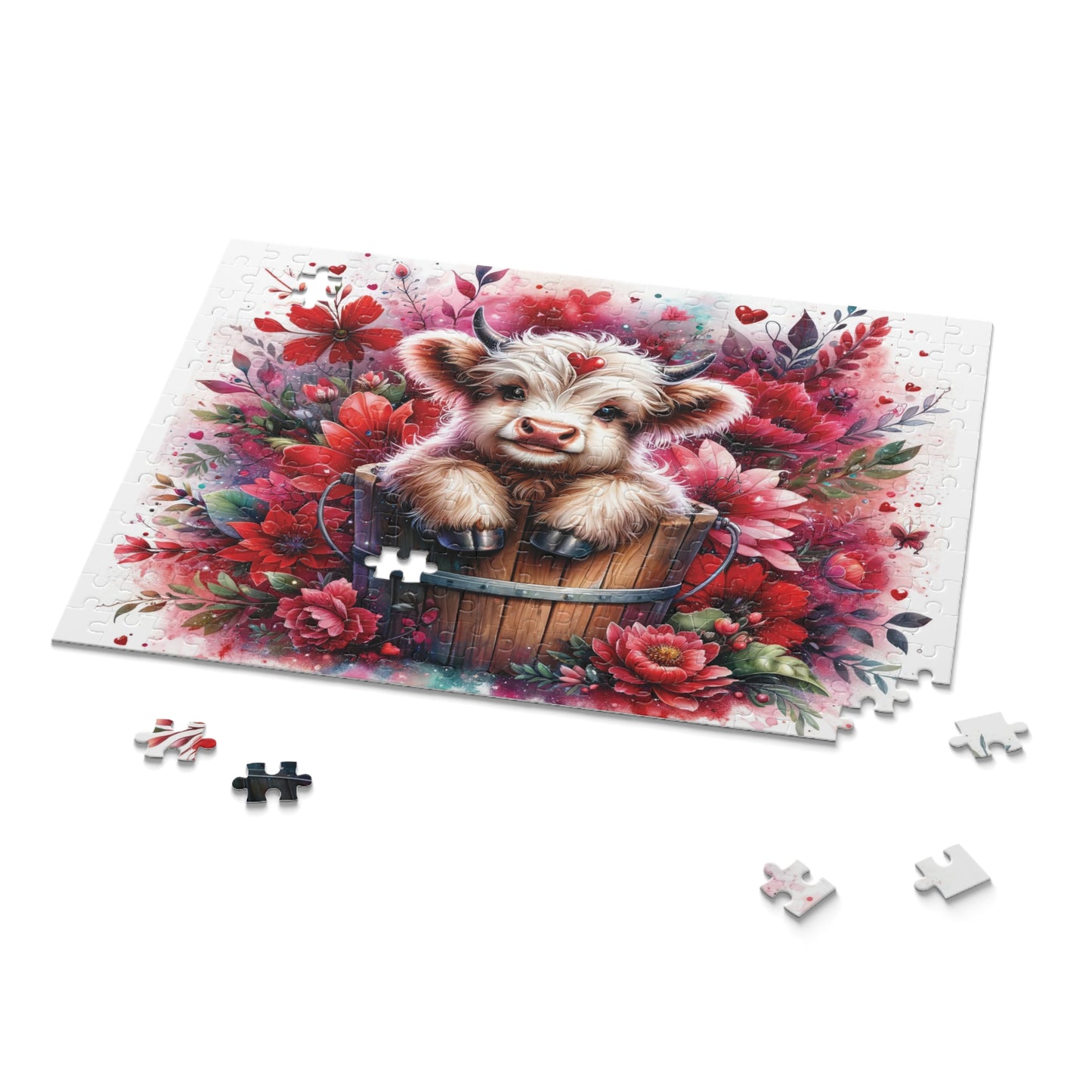 Personalised/Non-Personalised Puzzle, Highland Cow (120, 252, 500-Piece)