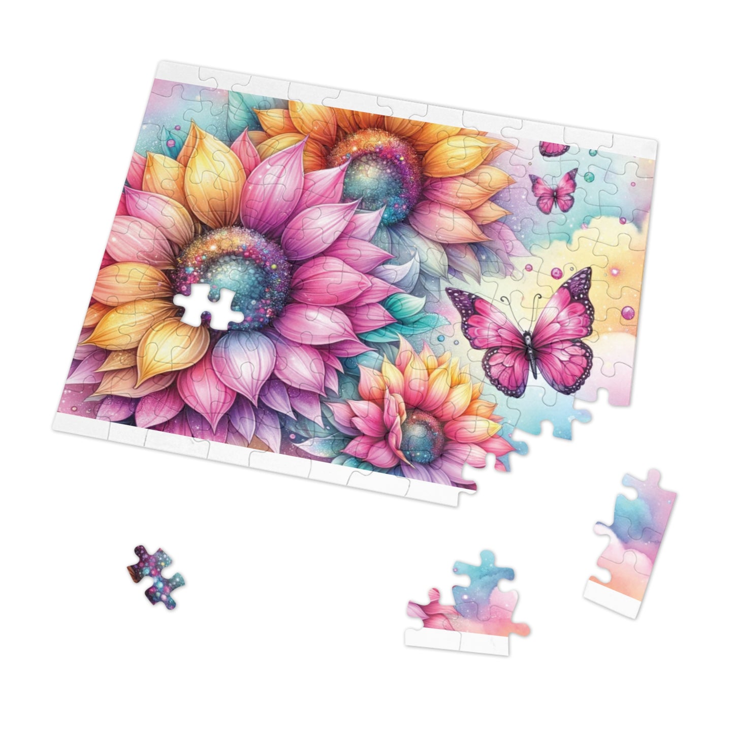 Puzzle, Floral, Personalised/Non-Personalised (30, 110, 252, 500,1000-Piece) awd-644