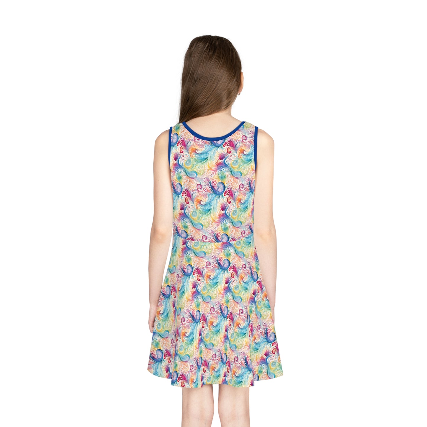 Girls' Sleeveless Sundress Rainbow Paisley